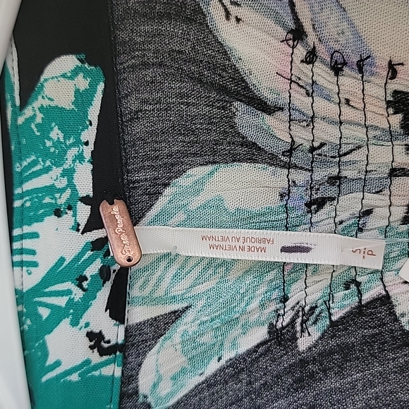 NWT Free People Good Vibrations Blouse, Black Combo Boho S/P - Picture 8 of 17